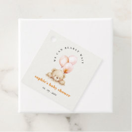 Minimal Chic Blush Bearly Wait Ballon Babydusche Geschenkanhänger