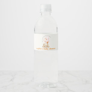Minimal Chic Blush Bearly Wait Ballon Babydusche Wasserflaschenetikett
