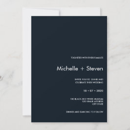 Minimal Chic Dark Blue | Typografie Einladung