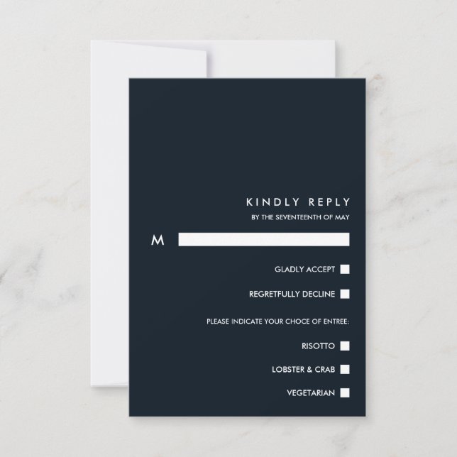 Minimal Chic Dark Blue | UAWG RSVP Karte (Vorderseite)