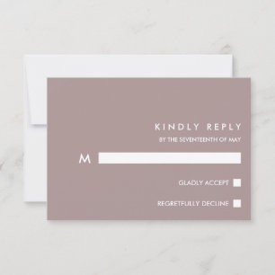 Minimal Chic Dusty Plum   Typografy Wedding RSVP