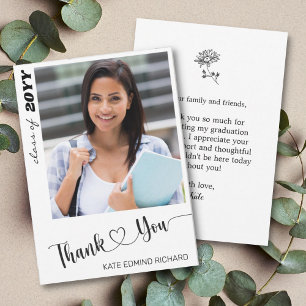 Minimal Chic Foto Elegantes Script Abitur Dankeskarte