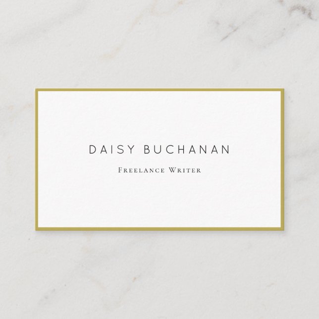 Minimal Chic Gold Frame Business Card Visitenkarte (Vorderseite)