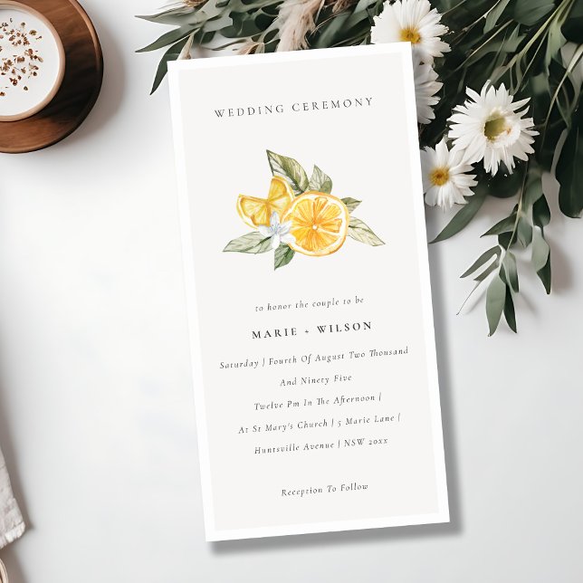 Minimal Chic Lemon Boho Botanische Hochzeit Einlad Dankeskarte (Von Creator hochgeladen)