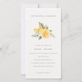 Minimal Chic Lemon Boho Fauna Vow Renewal Einladun Dankeskarte