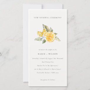 Minimal Chic Lemon Boho Fauna Vow Renewal Einladun Dankeskarte