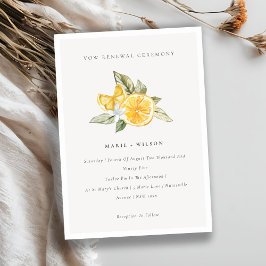 Minimal Chic Lemon Boho Fauna Vow Renewal Einladun Dankeskarte