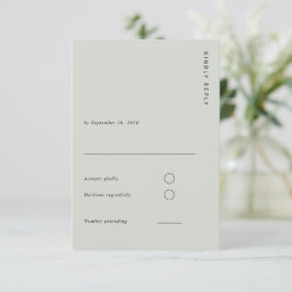 Minimal & Chic Light Sage Modern Simple Wedding RSVP Karte