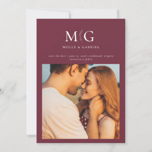 Minimal Chic   Monogramm Foto Save-the-Date-Karte Save The Date