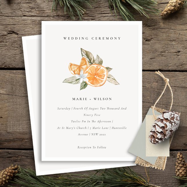 Minimal Chic Orange Boho Botanische Hochzeit Einla Dankeskarte (Von Creator hochgeladen)