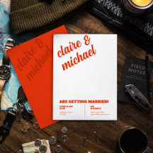 Minimal Chic Retro Hochzeitseinladungen