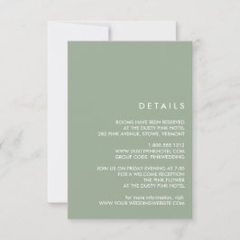 Minimal Chic Sage | Angaben zum Hochzeitgast Einladung
