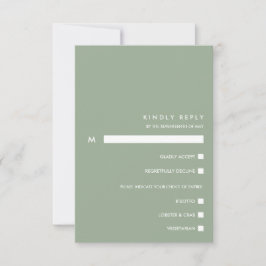 Minimal Chic Sage | Typografie UAWG Essenswahl RSVP Karte