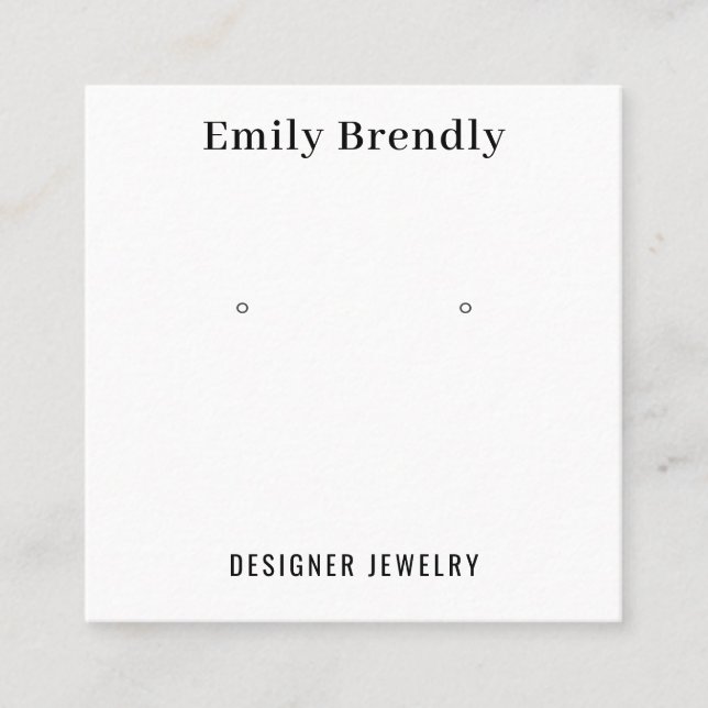 Minimal Chic Schmuck Earring Display Visitenkarte (Vorderseite)