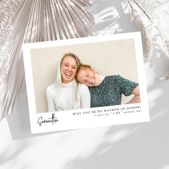 Minimal Chic Script Foto Matron of Honor Vorschlag (Von Creator hochgeladen)