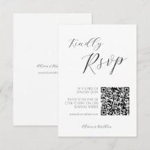 Minimal Chic Script Wedding Rsvp Karte