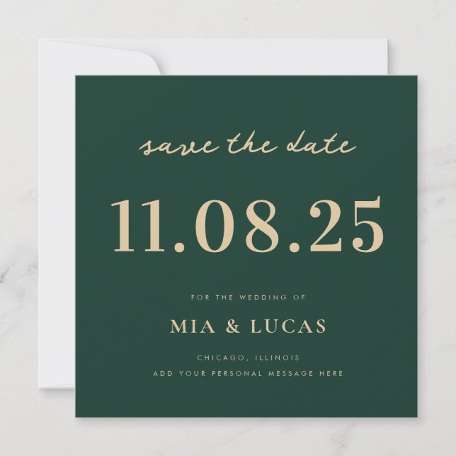 Minimal Chic Wedding Date Nicht-Foto Save the Date (Vorderseite)