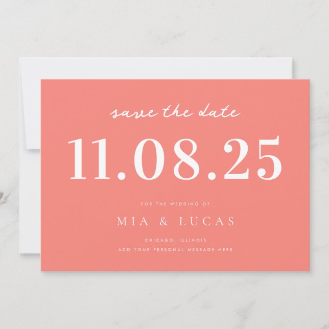 Minimal Chic Wedding Date Nicht-Foto Save the Date (Vorderseite)