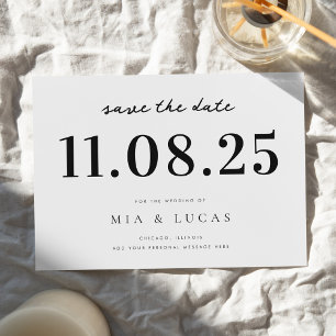 Minimal Chic Wedding Date Nicht-Foto Save the Date