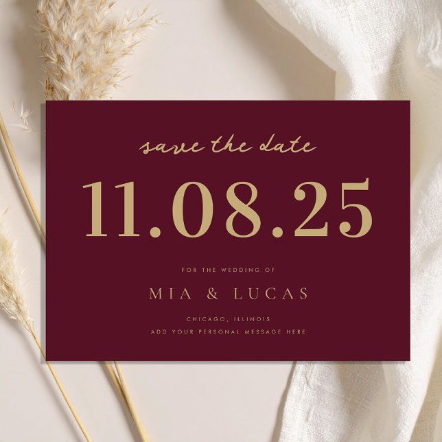 Minimal Chic Wedding Date Nicht-Foto Save the Date (Von Creator hochgeladen)
