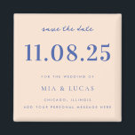 Minimal Chic Wedding Date Nicht-Foto Save the Date Magnet<br><div class="desc">Personalisieren Sie diese minimale schicke Design-Hochzeit speichern Sie den Datums-Magneten mit allen Ihren Details.</div>