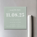 Minimal Chic Wedding Date Nicht-Foto Save the Date Magnet<br><div class="desc">Personalisieren Sie diese minimale schicke Design-Hochzeit speichern Sie den Datums-Magneten mit allen Ihren Details.</div>