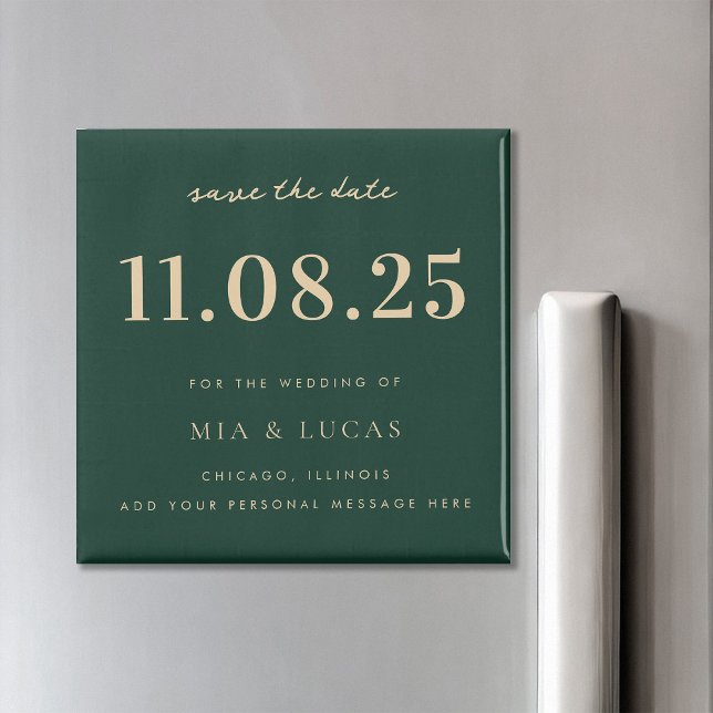 Minimal Chic Wedding Date Nicht-Foto Save the Date Magnet (Von Creator hochgeladen)
