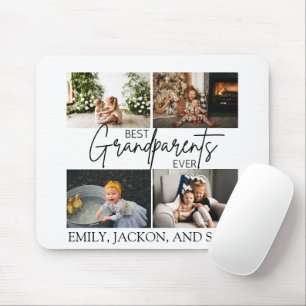 Minimal Chic White Best Großeltern Foto Mousepad