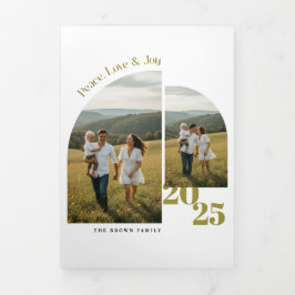 Minimal Christmas Family Arch Photo Dreifach Gefaltete Ankündigung