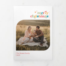 Minimal Christmas Family Photo Collage Greetings