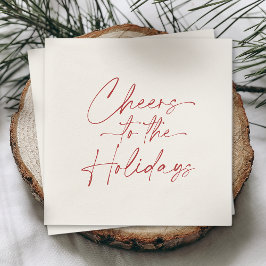 Minimal Christmas Napkin “Cheers to the Holidays” Serviette