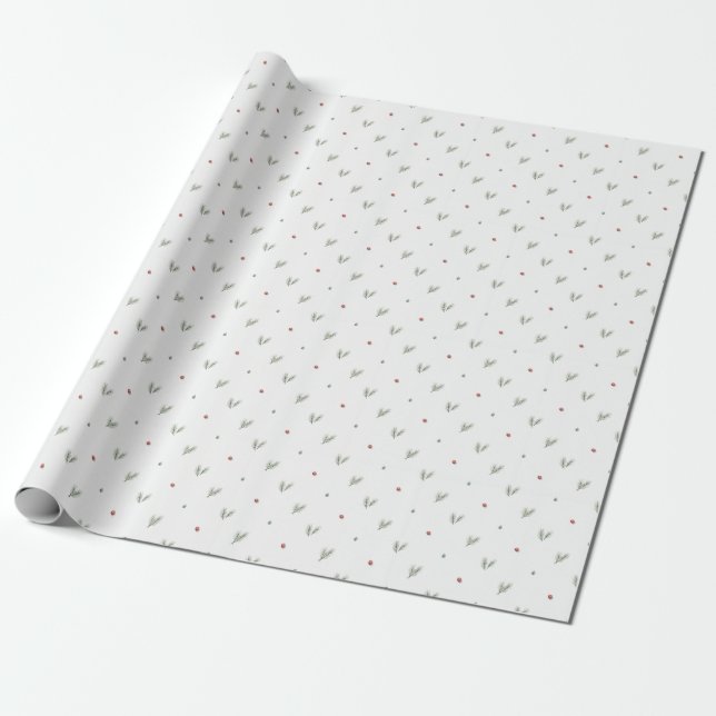 Minimal Christmas Pattern, Scandinavian Pine Geschenkpapier (Ungerollt)