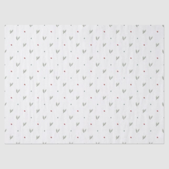 Minimal Christmas Pattern, Scandinavian Pine Seidenpapier (Vorderseite)