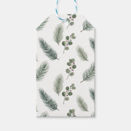 Minimal Christmas Pine Pattern, Scandi Style Geschenkanhänger