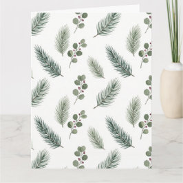 Minimal Christmas Pine Pattern, Scandi Style Karte