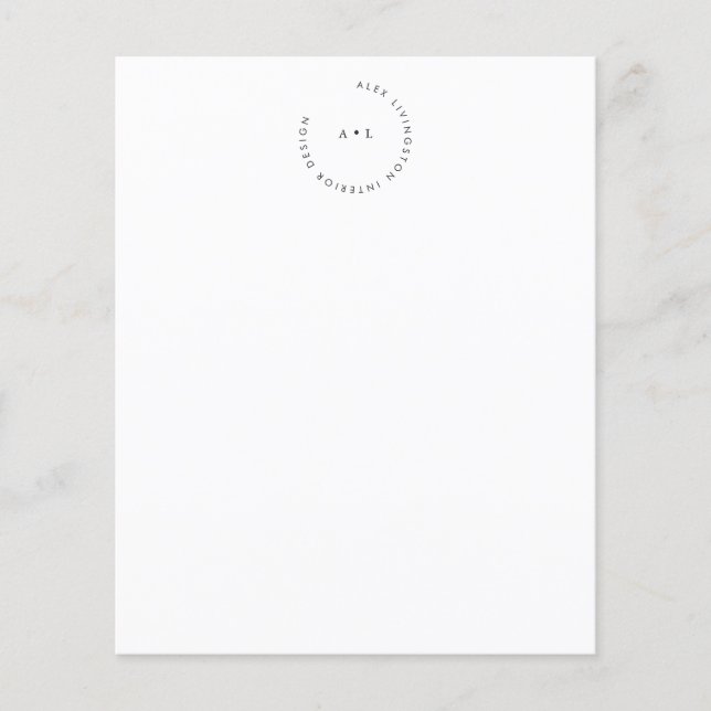 Minimal Circle Monogram Logo Business Stationery (Vorderseite)