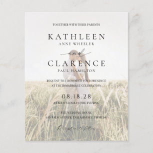 Minimal Classic Budget Foto Einladung Hochzeit Flyer