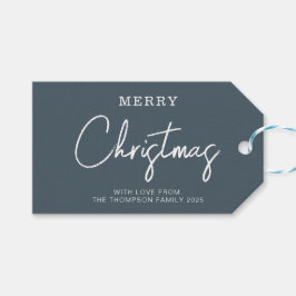 Minimal Classic Dusty Smoke Blue Weihnachtsfeierta Geschenkanhänger