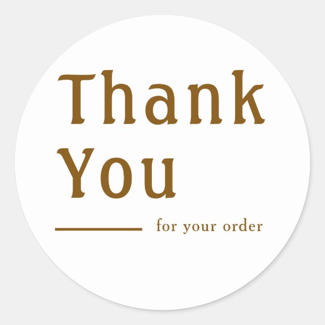 Minimal Classic Personalized Round Thank You Gift  Runder Aufkleber (Vorderseite)