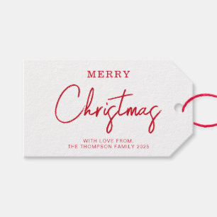 Minimal Classic Red Christmas Holiday Geschenkanhänger