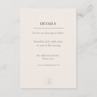 Minimal Coastal Sand Dollar Wedding Begleitkarte