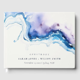 Minimal Coastal Sea Beach Watercolor Wedding Gästebuch