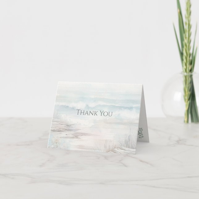 Minimal Coastal Thank You Card Dankeskarte (Vorderseite)