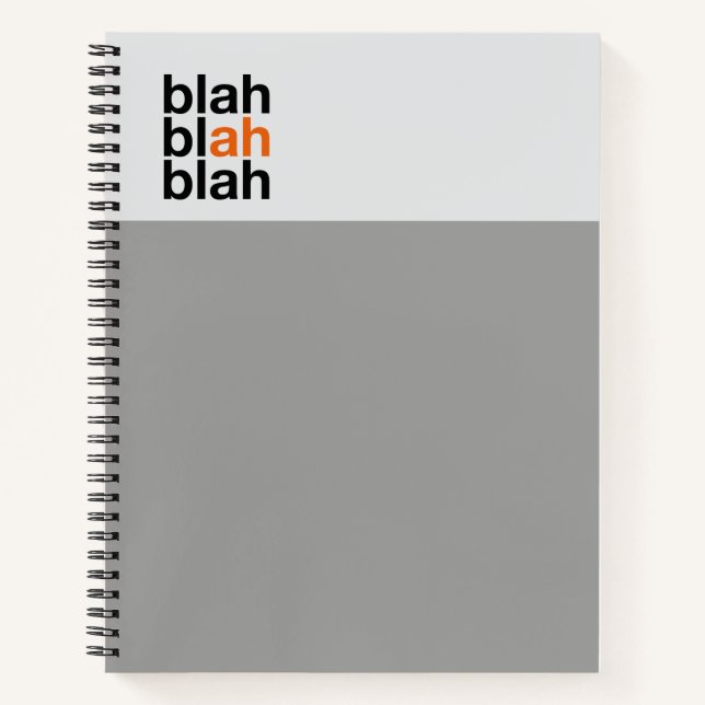 Minimal Color Block Notebook – Blah Blah Blah Notizbuch (Vorderseite)