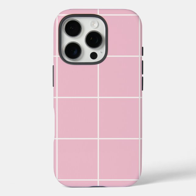 Minimal Color Grid Check Pattern Case-Mate iPhone Hülle (Rückseite)