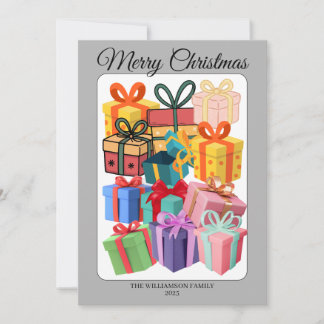 Minimal Colorful Gifts Holiday Card Feiertagskarte