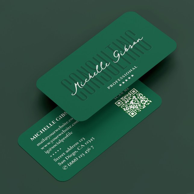 Minimal Consulting Beruflich Hunter Green Visitenkarte (Minimal Consulting Professional Hunter Green Business Card
)