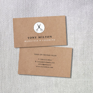 Minimal Coole Kraft Black Scissors Hair Stylist Visitenkarte