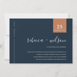 MINIMAL COOLE RUST-ORANGE-TYPOGRAFIE-WEDD DANKESKARTE