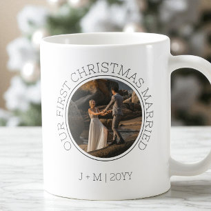Minimal Couple 2 Foto Unser erstes Weihnachtsfest Kaffeetasse